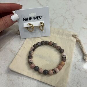 Nine West Multicolor Beaded Bracelet with Gold Accents